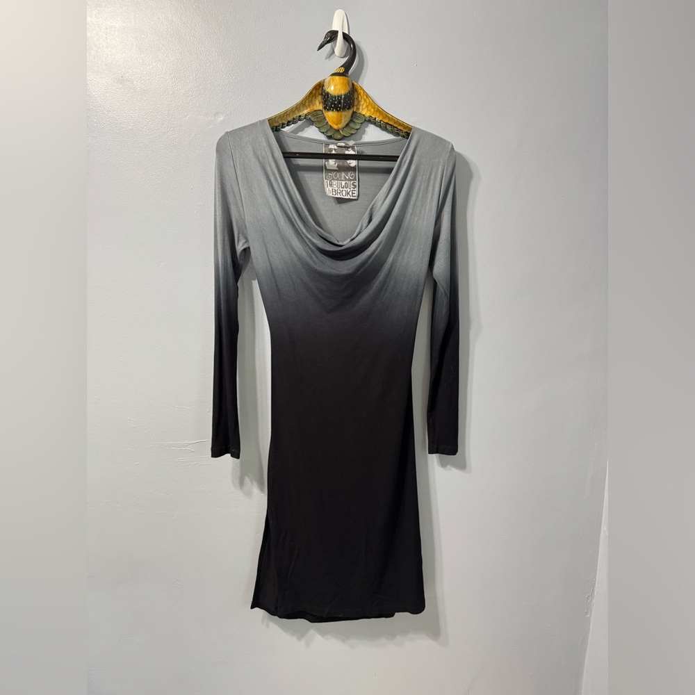 Young‎ Fabulous & Broke Ombré Midi Dress Black / Grey Women’s Size Extra Small